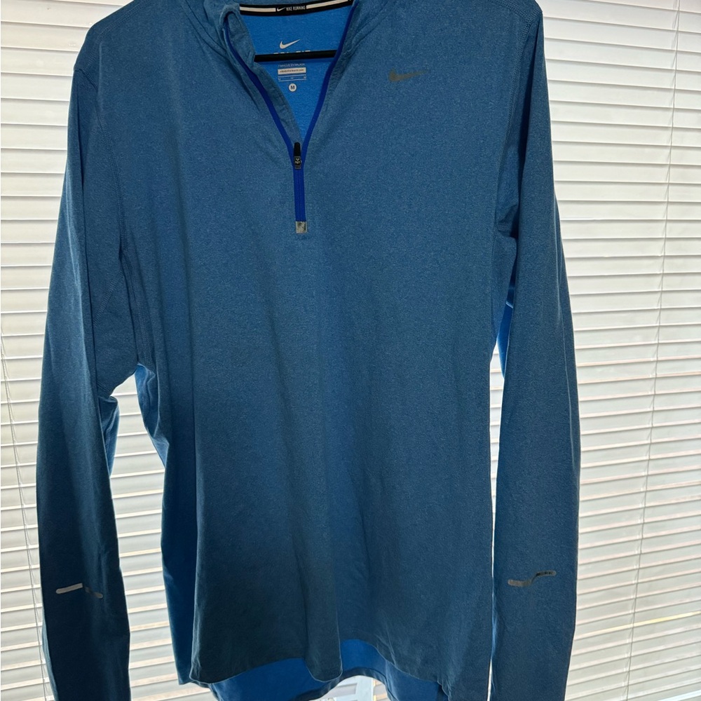 Nike Blue Quarter-Zip Long Sleeve Top